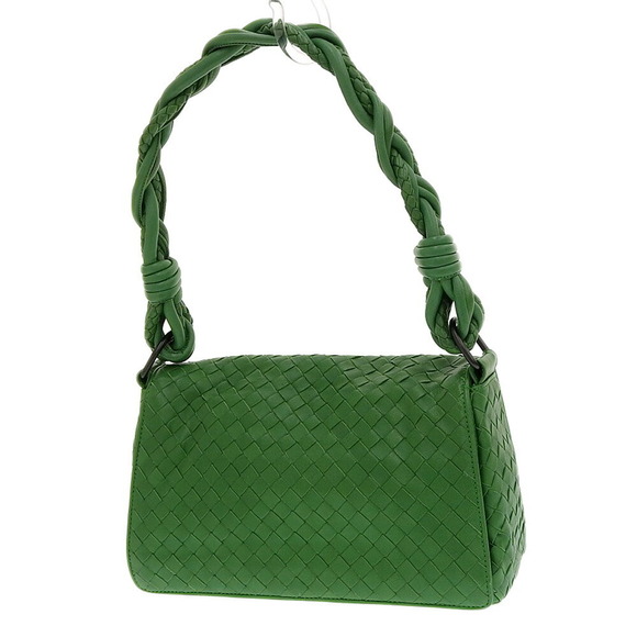 Bottega Veneta Shoulder One Green Leather Intrecciato Bag - Picture 2 of 8